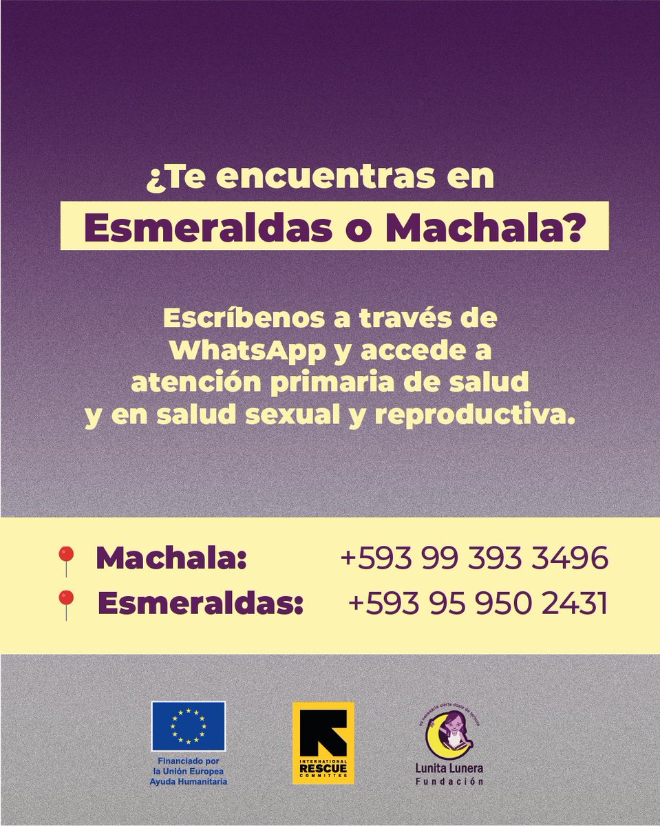 ¿Violencia en la atención médica? 🙅🏽‍♀️🚫 ¡Nunca más!

La atención en salud debe ser digna, igualitaria, respetuosa ante tu identidad y nacionalidad y libre de violencia y discriminación ✊🏾.

Trabajamos en el proyecto #ECHOASTRAL junto a #IRCEcuador. #SaludSinFronteras