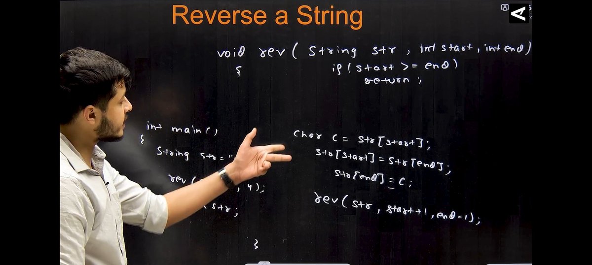 karn_shomya's tweet photo. DAY 56 OF #180daysofdsa by Rohit Negi bhaiya
Things I learned Today is
-  Recursion in string 
- solved some Problems
   - palindrome
   - count vowels
   - reverse a string
   - Lower case to upper case 
- logics are all similar to the iterative loops.
#SoftwareDevelopment 
#dsa https://t.co/OXaXjKyo59