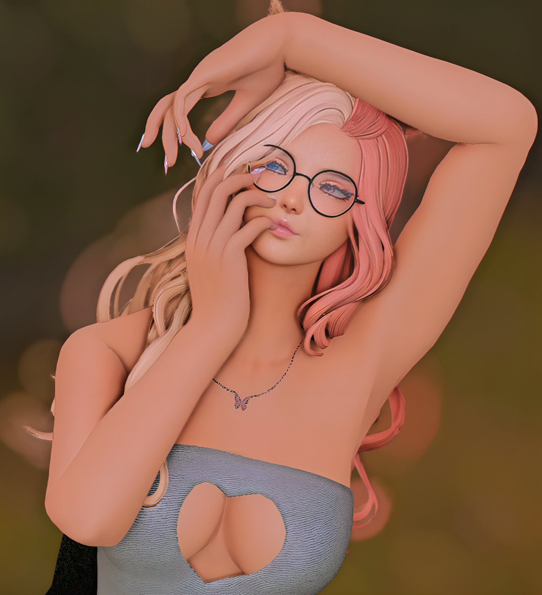 FinaFFXIV's tweet photo. Soft vibes, strong heart. 🦋✨ Sometimes all you need is a little sparkle and a lot of self-love. 💖 #FFXIVFashion #VirtualGlowUp #gpose #gposers #eorzeaphotos #ffxivsnaps #ffxivscreenshots https://t.co/q7FUbtEZXc