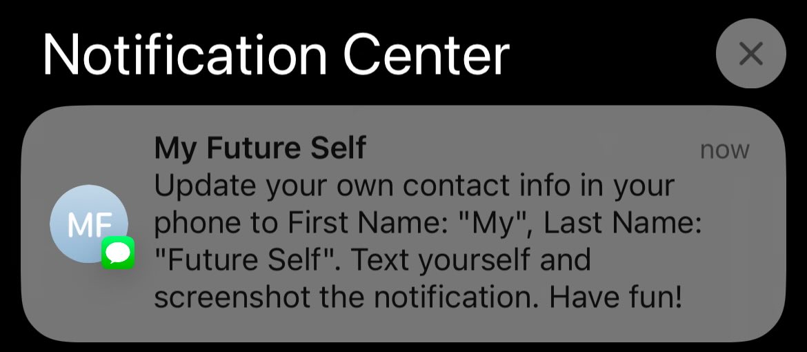 My Future Self tweet media