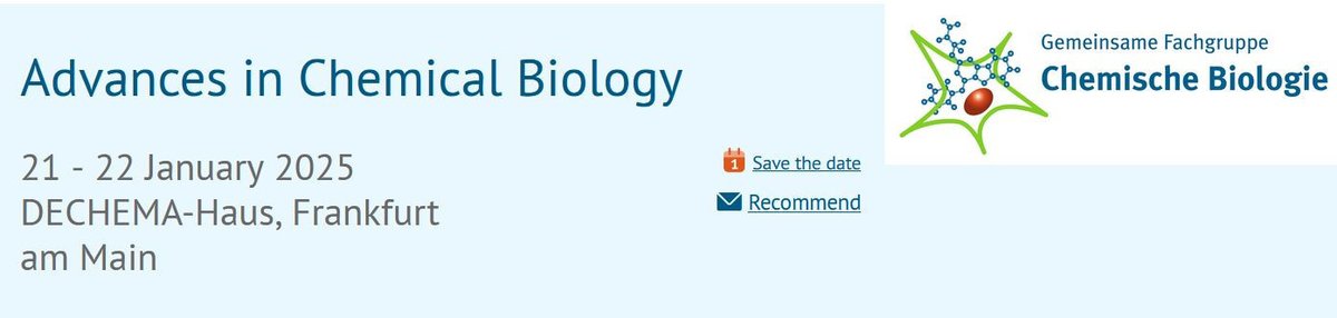 GDCh_BioChem's tweet image. Congratulations to our colleagues from the Joint Division of Chemical Biology on organizing great Advances in Chemical Biology #AdvancesChemBio in Frankfurt. The quality of the meeting was very high and the talks and posters of outstanding quality. Thank you for the organization!