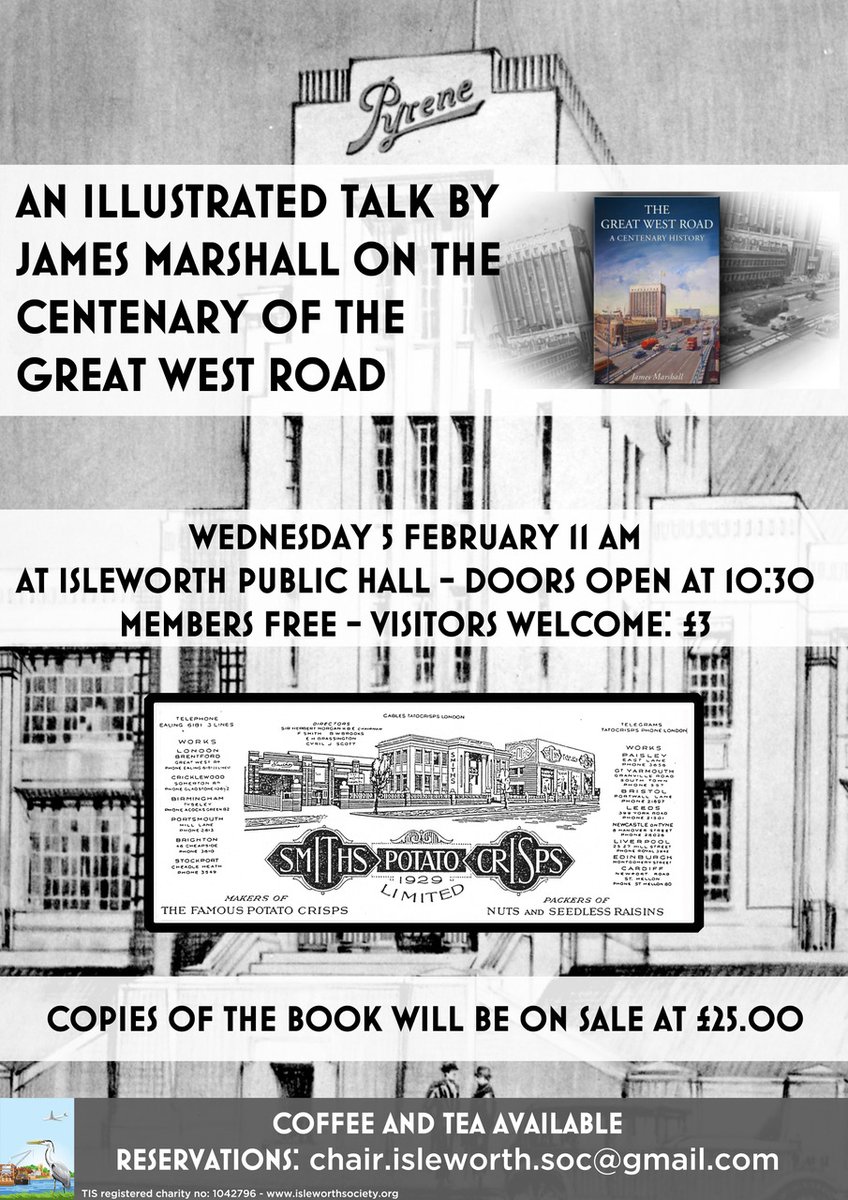 Illustrated Talk on: The Century of The Great West Road - By James Marshall. At Isleworth Public Hall. Wednesday February 5th, 11am.

'The Golden Mile' story has been told in a new book by local historian James Marshall.