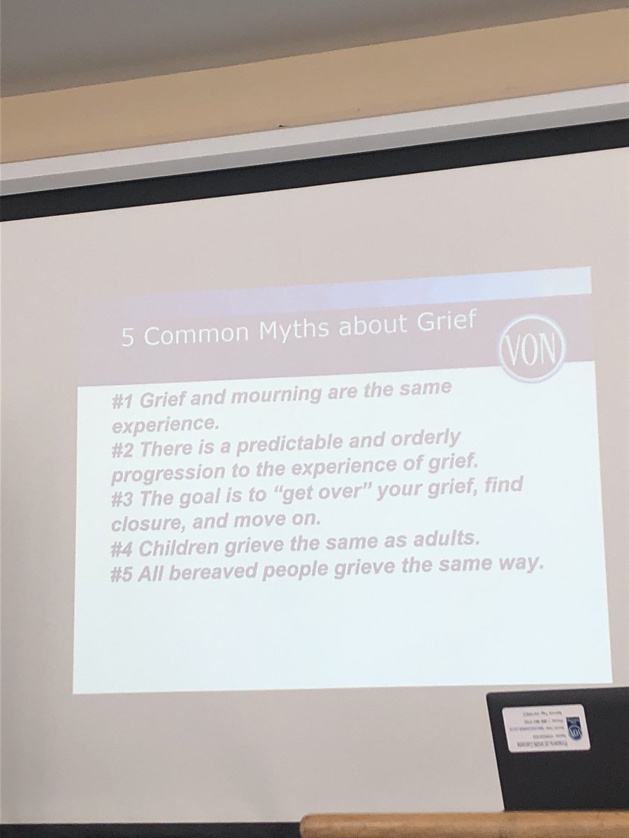 Erin Crow from VON Chatham-Kent shared some common myths during her presentation about grief and grieving. Thank you Erin for sharing this important information. Know that you’re not alone. #ckont