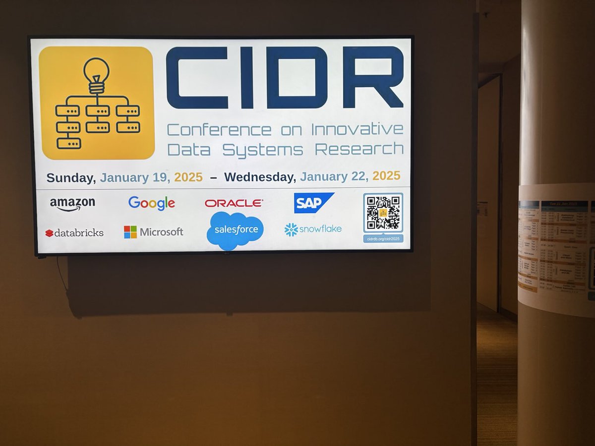 peterabcz's tweet image. CIDR2025 is a wrap. 

Loved the talks &amp;amp; audience questions, Gong Show, @duckdb reception..⁦

@TheOfficialACM⁩ pres Yannis Ioannidis talked on open science. 

Proceedings are in ACM DL &amp;amp; VLDB (see cidrdb.org).

🙏 all in+outside @cwi_da⁩ who helped organize!!