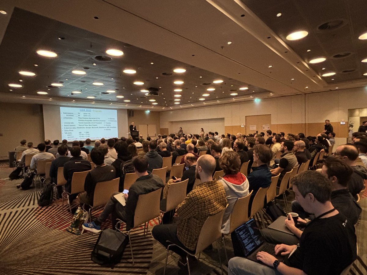 peterabcz's tweet image. CIDR2025 is a wrap. 

Loved the talks &amp;amp; audience questions, Gong Show, @duckdb reception..⁦

@TheOfficialACM⁩ pres Yannis Ioannidis talked on open science. 

Proceedings are in ACM DL &amp;amp; VLDB (see cidrdb.org).

🙏 all in+outside @cwi_da⁩ who helped organize!!