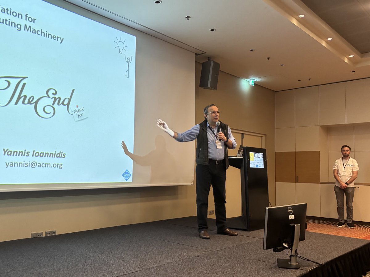 peterabcz's tweet image. CIDR2025 is a wrap. 

Loved the talks &amp;amp; audience questions, Gong Show, @duckdb reception..⁦

@TheOfficialACM⁩ pres Yannis Ioannidis talked on open science. 

Proceedings are in ACM DL &amp;amp; VLDB (see cidrdb.org).

🙏 all in+outside @cwi_da⁩ who helped organize!!