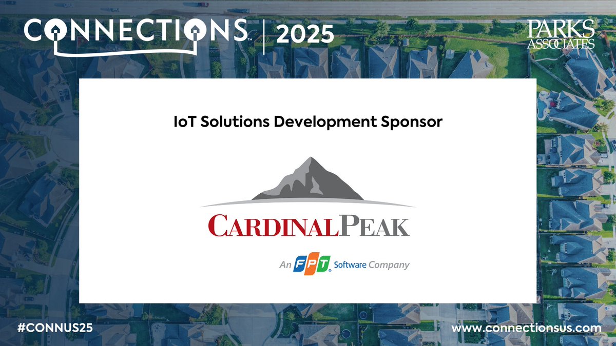 CONNECTIONS (@connections_us) on Twitter photo Thank you <a href="/CardinalPeak/">Cardinal Peak</a> for your support of #CONNUS25!
Join us for our next #virtual session, Future of the #SmartHome - Post CES: Innovation and 2025 Trends, happening January 23rd!
🔗 Register today and join us: parksassociates.com/event/connecti…
#ParksAssociates #technology #iot Thank you <a href="/CardinalPeak/">Cardinal Peak</a> for your support of #CONNUS25!
Join us for our next #virtual session, Future of the #SmartHome - Post CES: Innovation and 2025 Trends, happening January 23rd!
🔗 Register today and join us: parksassociates.com/event/connecti…
#ParksAssociates #technology #iot