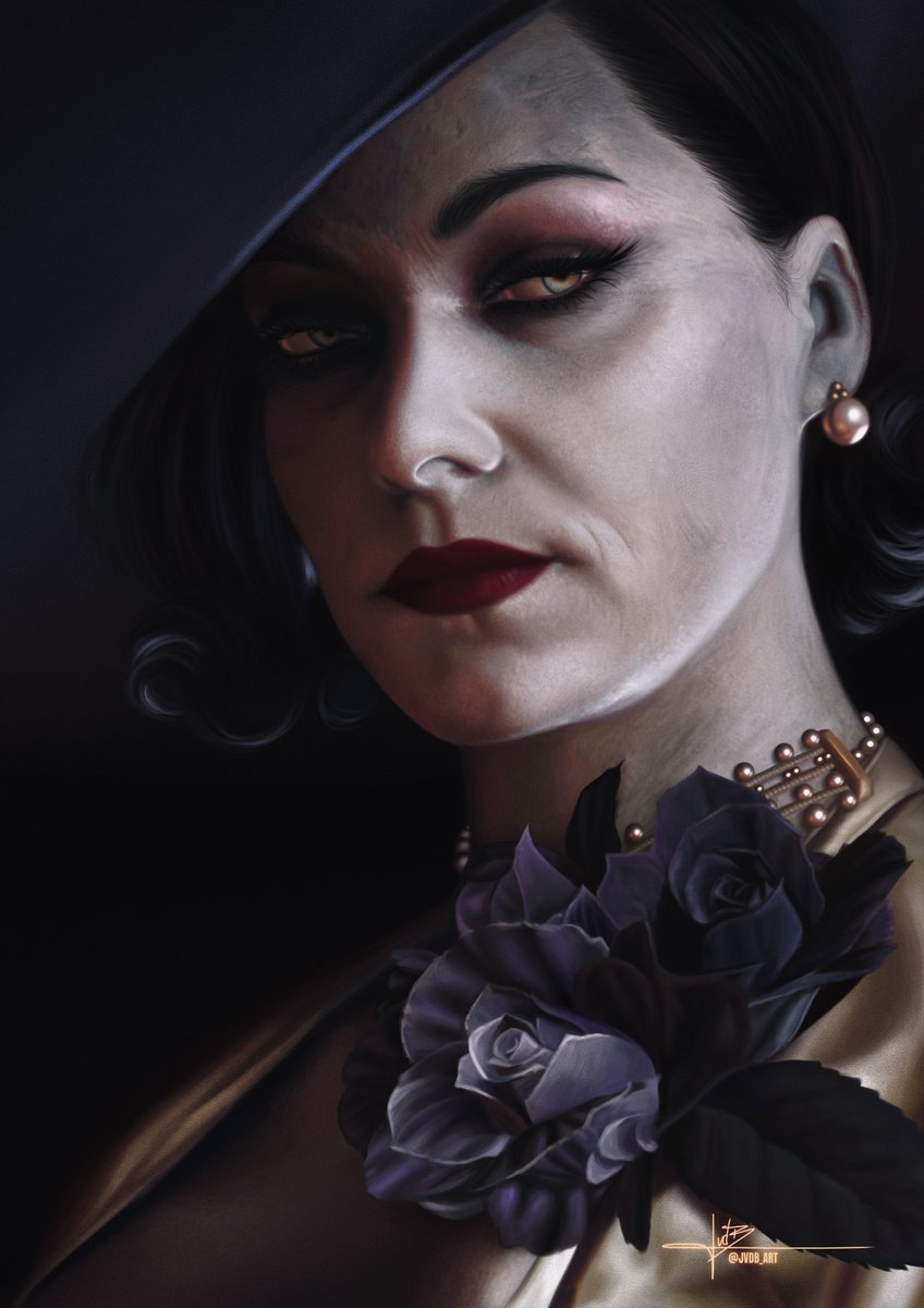 JvdB_art's tweet photo. She's here! 🖤🍷✨
The first drawing of my wee Lady D fanart calendar!

If you'd like to stay up to date &amp; ACTUALLY see all my new art on ur timeline - follow me on B|u3 sky! 

There's a lot on the way &amp; I'd love to have you there for it ❤️ 
#re8 #ladydimitrescu https://t.co/FH7krsXgMB
