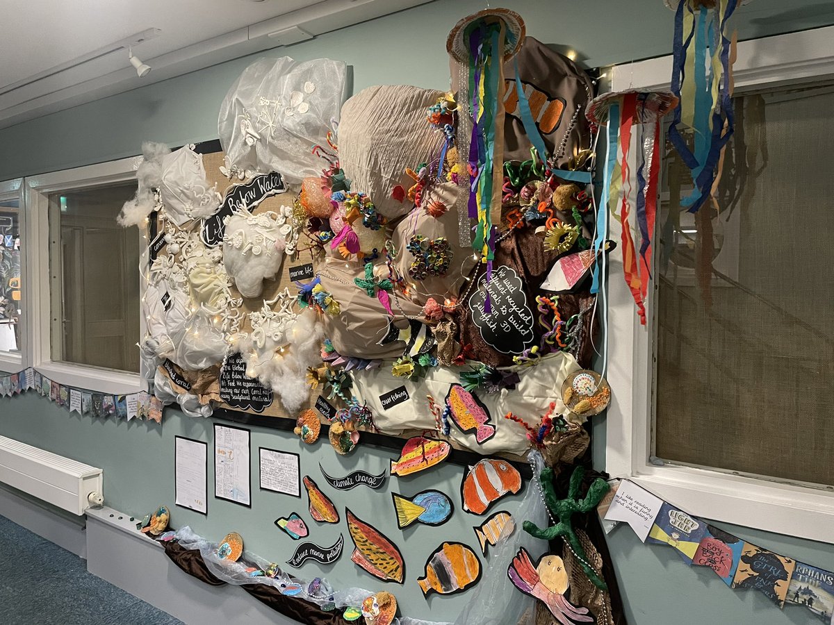 artworksedu's tweet photo. Absolutely loved showcasing all the amazing arts fest work @NewbyPrimary  these are ‘Life on Land’ and ‘Life Below Water’ More artwork on the Global Goals coming next week! https://t.co/KaArNJGYPc