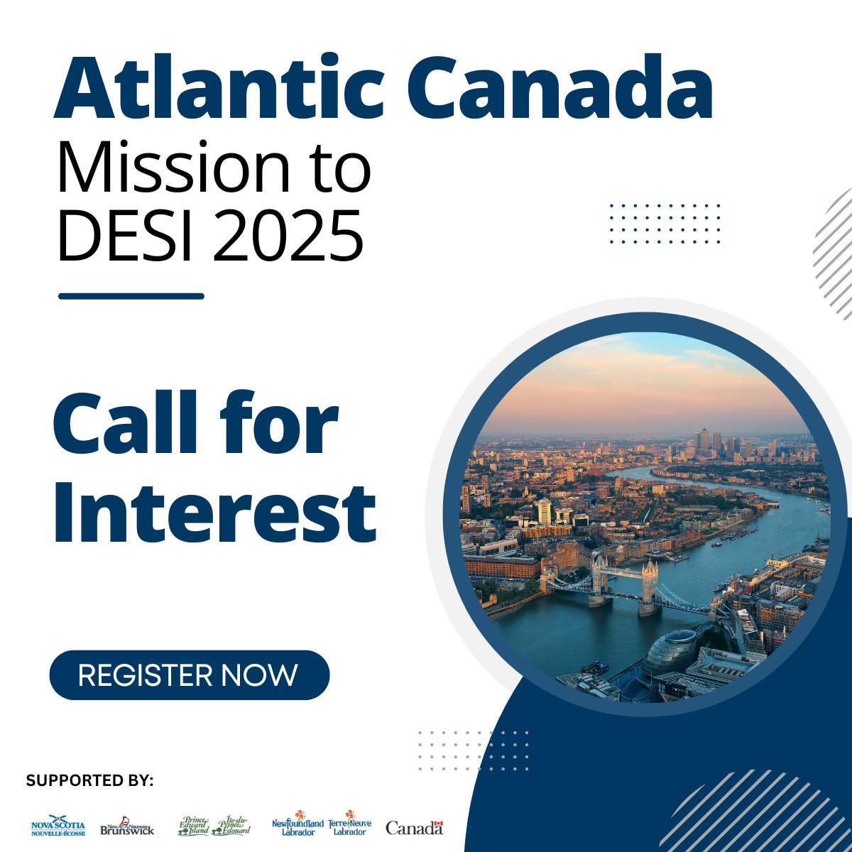 𝗔𝗖𝗔𝗗𝗔 𝗠𝗶𝘀𝘀𝗶𝗼𝗻 𝘁𝗼 𝗗𝗦𝗘𝗜 𝟮𝟬𝟮𝟱 - 𝗖𝗮𝗹𝗹 𝗳𝗼𝗿 𝗜𝗻𝘁𝗲𝗿𝗲𝘀𝘁

ACADA is exploring the potential for an upcoming trade mission to DSEI 2025.
To register your interest click here: acada.member365.ca/publicFr/form/…