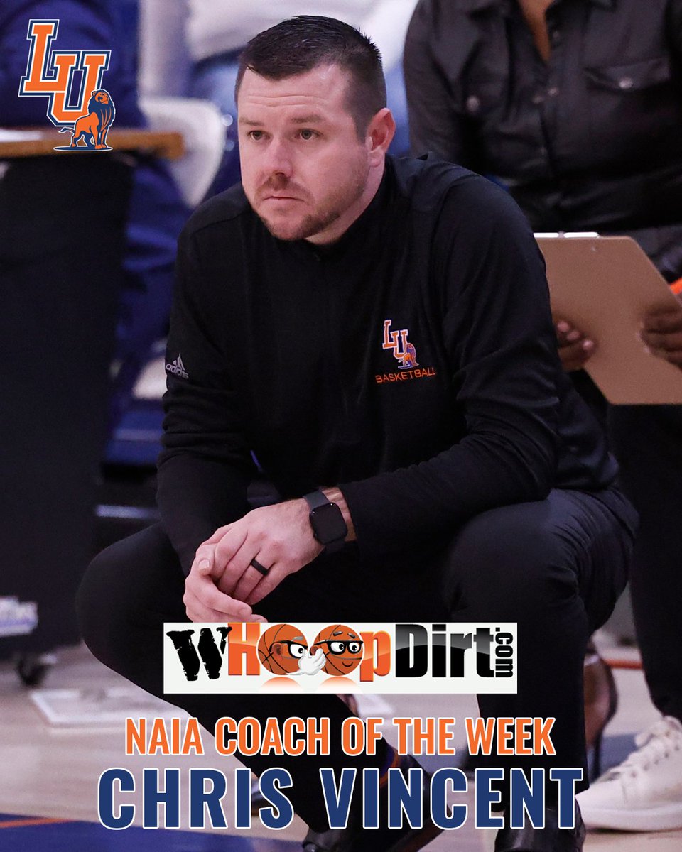 Congratulations to #LUWBB's head coach Chris Vincent for being named the WhoopDirt.com NAIA Coach of the Week! 

👉📰 : bit.ly/40JKazh

#goLions X #WeRoar X #BeElite