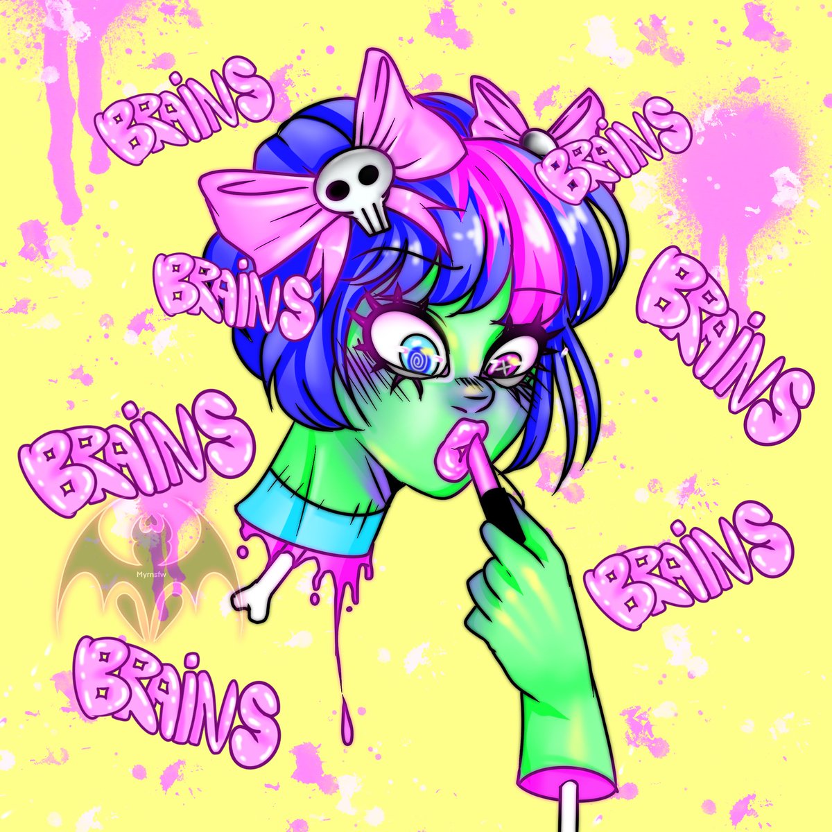 myrnsfw's tweet photo. BRAINS 🧠 🧟‍♀️🔪🖤 #nsfw #nsfwtwt #nsfwart #art #zombie https://t.co/6cWhRw5YBi