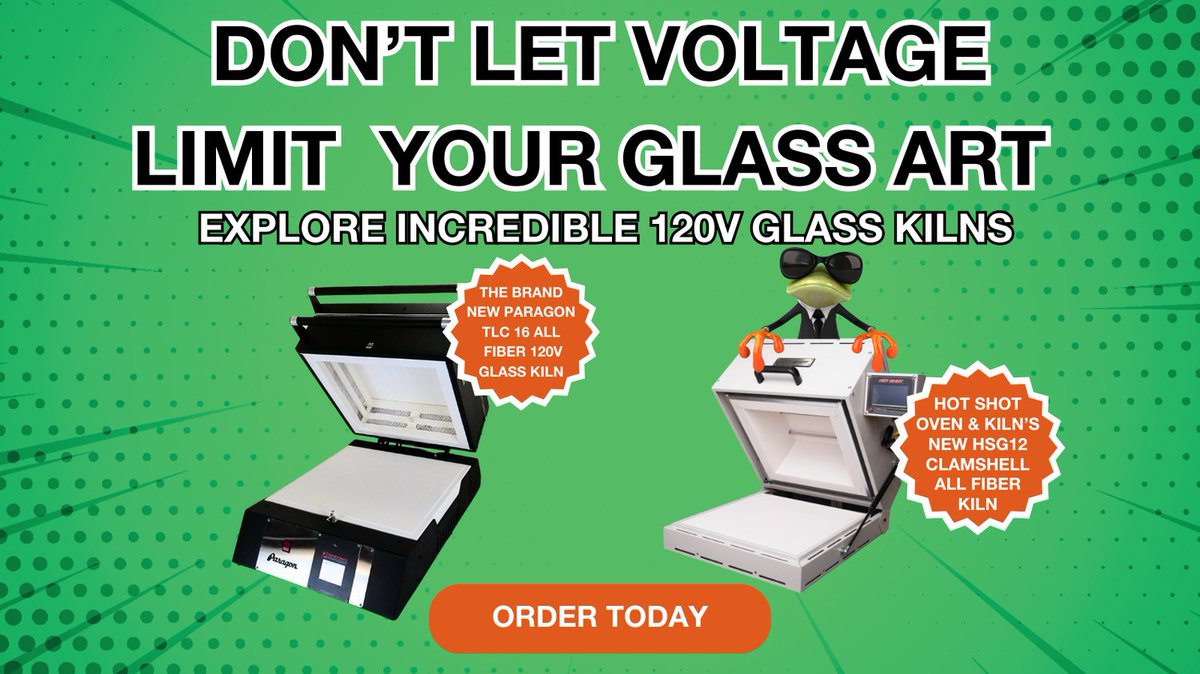 KilnFrog's tweet photo. 🔥Don’t Let Voltage Limit Your Glass Journey! 120V glass kilns are perfect for ANY house—no special wiring needed! 🏠✨ Meet the new HS12G &amp; Paragon TLC 16  Clamshell Kilns: compact, efficient, and made for artists. Explore 120V kilns now: https://t.co/FFXn8j7Ss9

#KilnFrog https://t.co/VkNLrukqcv
