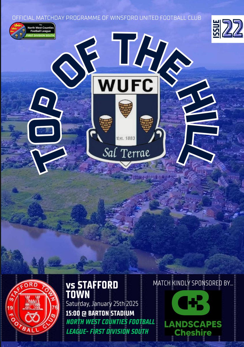 TOP OF THE HILL | 
You can be pick up your copy from Bob  on Saturday as we welcome Stafford Town!

You can hear from Dom, Dean &amp; Jason plus Ron has 2 yesterday's heroes for you in Reg Fallding and Mike Langley! 

Plus don't miss our double page gallery from <a href="/KDSPhotographs/">Kieran Stoddart</a>