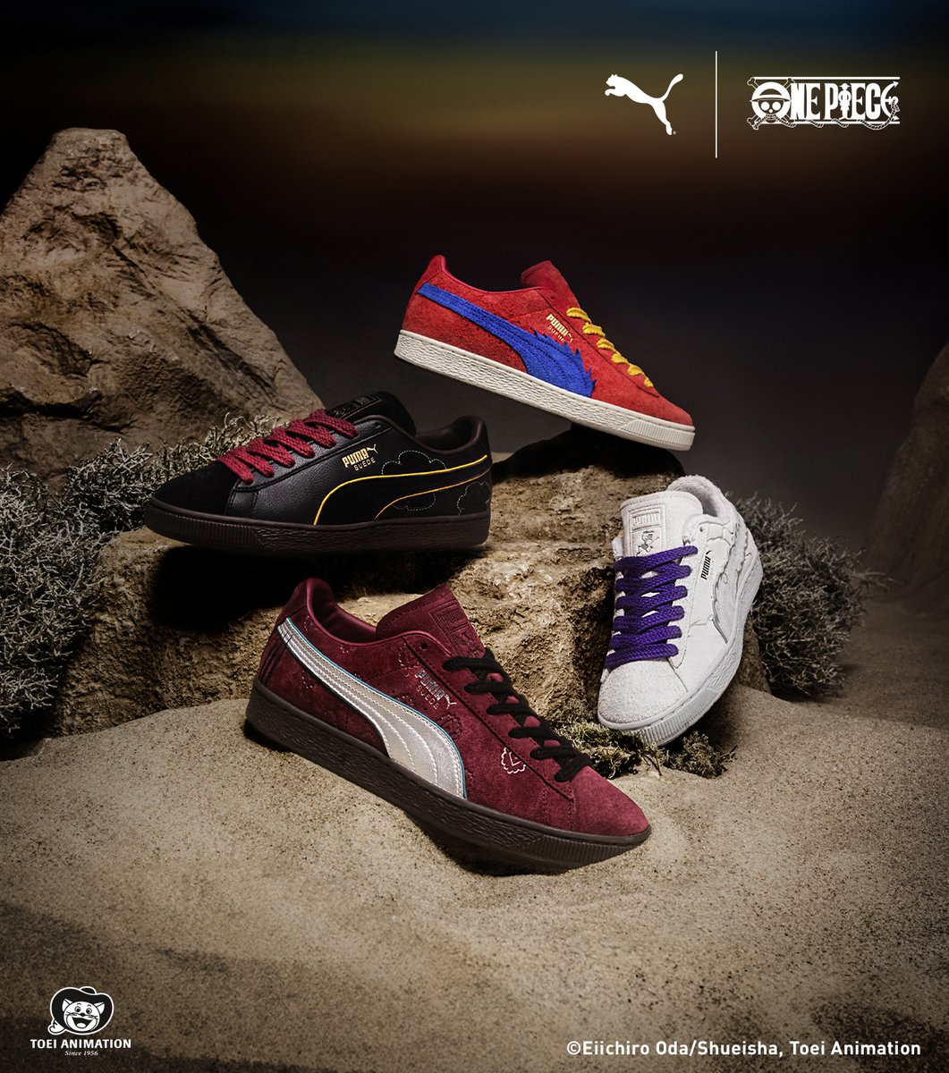 Karmaloop's tweet photo. Claim the treasure. 🏴‍☠️ Theses PUMA Suede kicks are waiting—don’t miss out.

#Puma #PUMAxOnePiece  #Sneakerheads #StreetStyle #SneakerCulture #ShoeGame #PumaStyle #KicksOnFire #LimitedEdition https://t.co/DhJXvtH0Ap