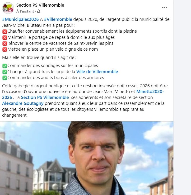 PS Villemomble (@ps_villemomble) on Twitter photo #Municipales2026 suite aux révélations du <a href="/leparisien_93/">Le Parisien | 93</a> concernant le paiement par la commune de #villemomble d'un sondage commandé par <a href="/bluteaujm/">Jean-Michel Bluteau</a> retrouvez la réaction de <a href="/ps_villemomble/">PS Villemomble</a> et de son secrétaire de section <a href="/ad_usquefidelis/">Alexandre</a> En 2026 notre ville doit changer d'ère 👇 #Municipales2026 suite aux révélations du <a href="/leparisien_93/">Le Parisien | 93</a> concernant le paiement par la commune de #villemomble d'un sondage commandé par <a href="/bluteaujm/">Jean-Michel Bluteau</a> retrouvez la réaction de <a href="/ps_villemomble/">PS Villemomble</a> et de son secrétaire de section <a href="/ad_usquefidelis/">Alexandre</a> En 2026 notre ville doit changer d'ère 👇
