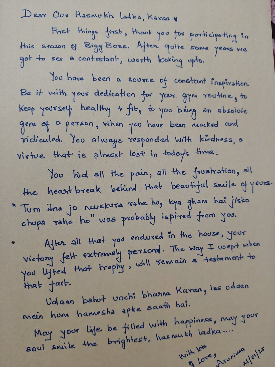 arunima_3_5's tweet photo. I wish I could have conveyed this to our Karan, personally, par dil se jitna bhi dost maan loon usko, asliyat mein to hai nahi.. 

But may our wishes n love, that we are sending out to the universe, reach @KaranVeerMehra and may he be showered with blessings!

#KaranVeerMehra https://t.co/u2aoRB4k7p