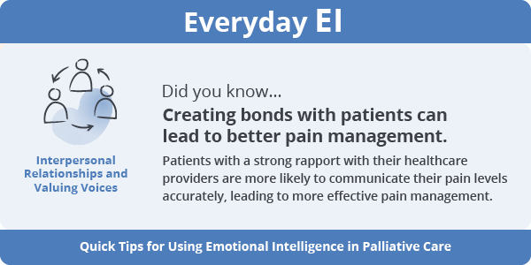 CdnHomeCare's tweet image. Emotional Intelligence and Palliative Care 

💡 EI TIP #14:  Improve patient pain management by building a strong rapport 

Discover more: cdnhomecare.ca/eicompass/

#PatientRelationships #PalliativeCareTips #EmotinalIntelligence #EITips