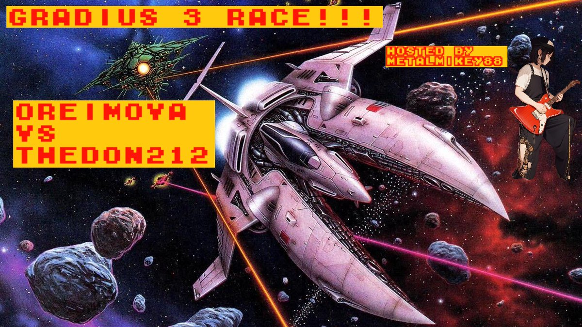 MikeyRFDGaming's tweet photo. Hosting a Gradius 3 Race (SNES) this friday 1-24-25. It's gonna be Oreimova vs. TheDon212 and starts at 9:30pm central time come check it out!!! https://t.co/ROPxncLeHf https://t.co/by8Nxxx5VU #twitch #kickstreamer #gradius3 #gaming #livestreamer #gamer #twitchtv #dingdong #retro https://t.co/oLS2NVWfyT