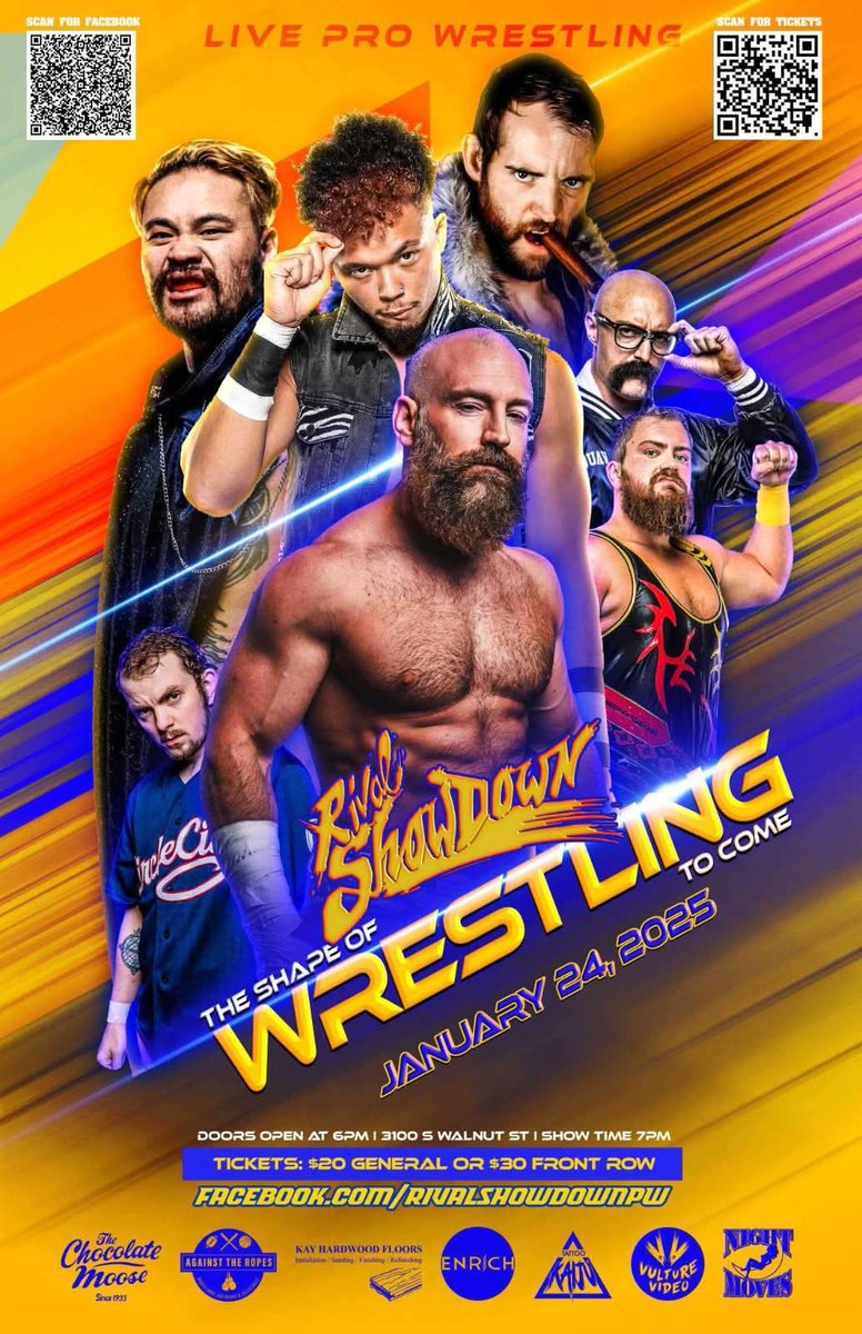 This Friday! Rival Showdown presents "The Shape of Wrestling to Come"!

Tickets are $20 for general and $30 for front row. Doors open at 6pm and belltime is 7pm.

I'm gonna kick ol "Andrew" <a href="/DC_Wrestles/">Dylan Cole🫠</a> in the nuts.