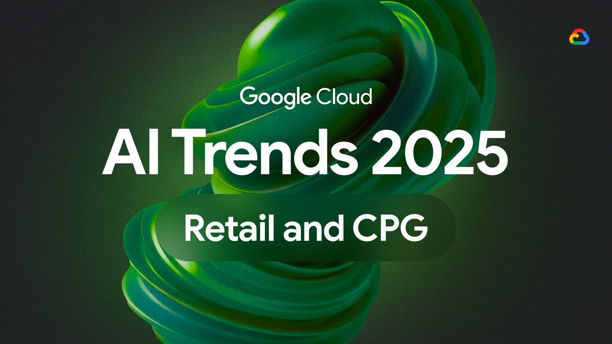 How will #AI impact #Retail and #CPG organizations in 2025? It’s a tough question, given how fast AI is moving. We’re here to help answer it, with our predictions for how the biggest AI trends will play out. Get a free copy here: cloud.google.com/resources/ai-t…