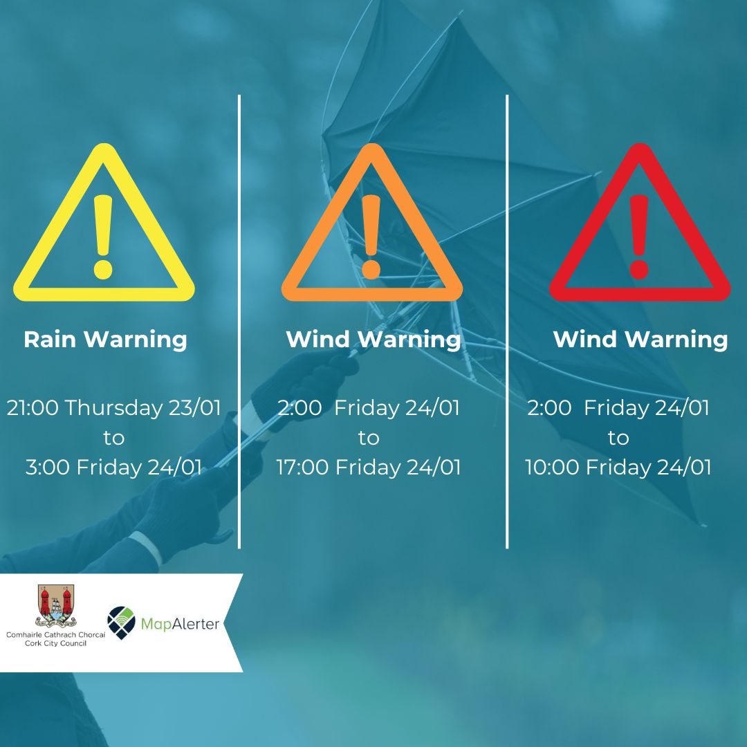 📢 Weather Update 📢 

Please see graphic above for multiple weather warnings

ℹ Due to Expected Conditions:
- Do not go outside during the period that the Red Warning is in place.
- Do not make unnecessary journeys during the period of the Orange Warning.  If you must travel,