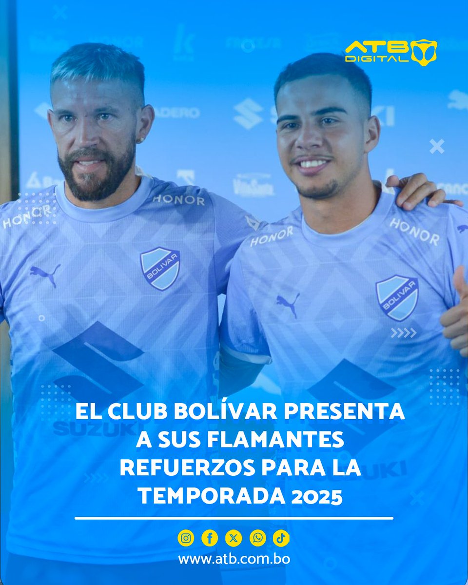 EnConexionbol's tweet photo. El club #Bolívar presentó de manera oficial a los jugadores #RobsonMatheus y #MiguelTorrén como sus flamantes #refuerzos de cara a afrontar la nueva #temporada de la división profesional.
#ATBDigital #ATBNoticias https://t.co/dMAX28E3OE