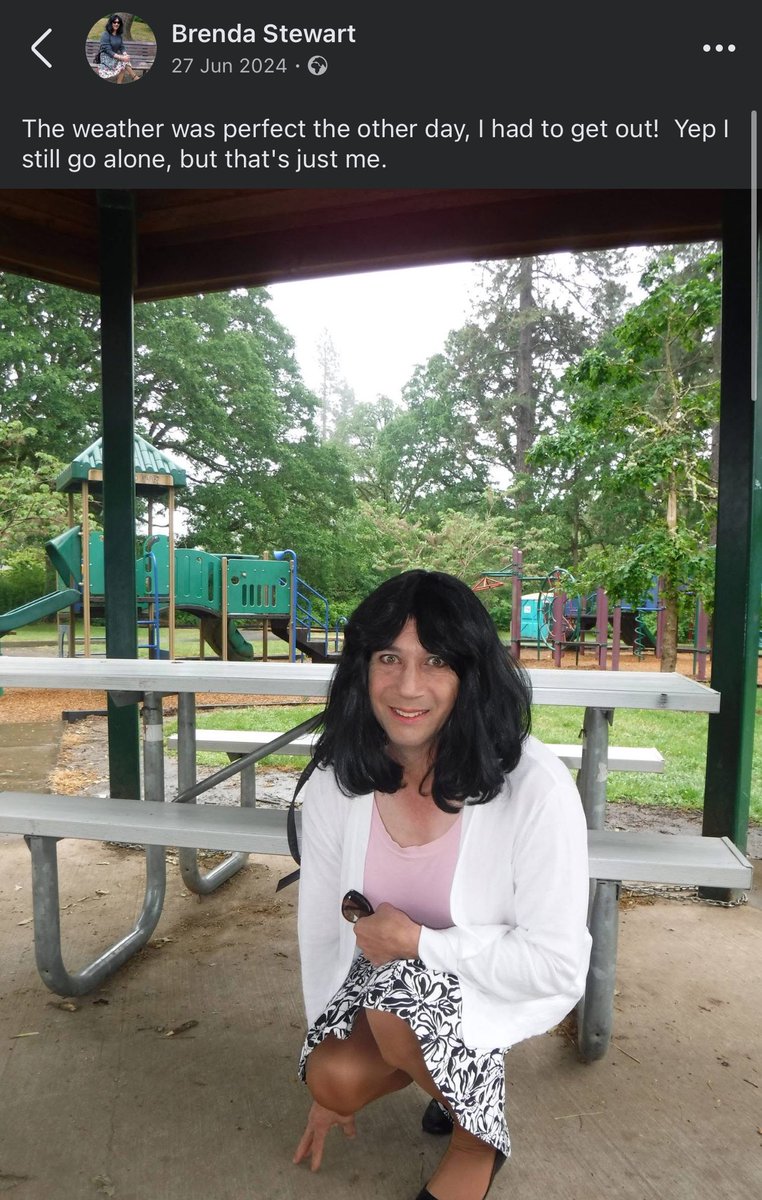 Bloke hangs out at children’s playgrounds while dressed as a woman. Yeah that’s perfectly OK and not at all a giant red flag.