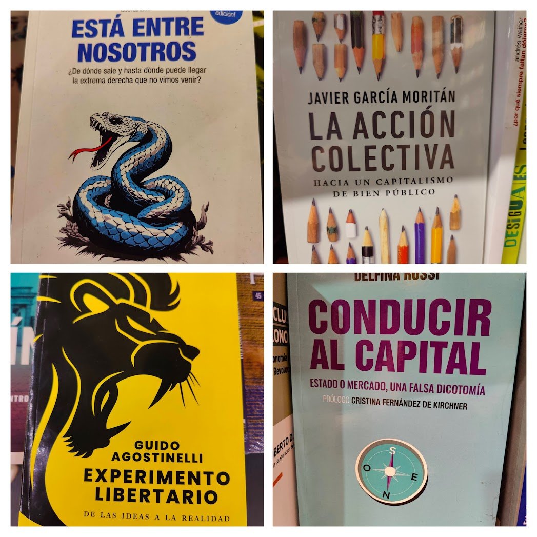 MadisIT's tweet image. La batalla cultural sigue en Argentina. El montón de basura (sobre supuestamente economía) que encontré en la librería más bonita que he visto mientras buscaba libros de @juanrallo @AgustinLaje y otros libertarios. ¡VLLC!