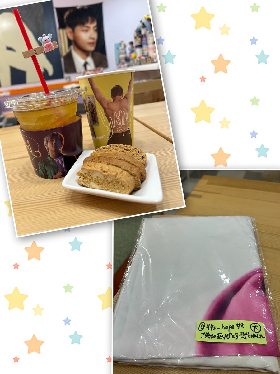 94s_hope's tweet photo. 可愛いジンくん受け取りに行ってきた！DM来たときめちゃくちゃびっくりしたしこう言うの当たったの初めて🤔？なくらいやからめちゃ嬉しかった！！！
ビスコッティ美味しくいただいてのんび〜り🍵.•*
ありがとうございました！！

@woolis_room https://t.co/PNVKDqvssZ