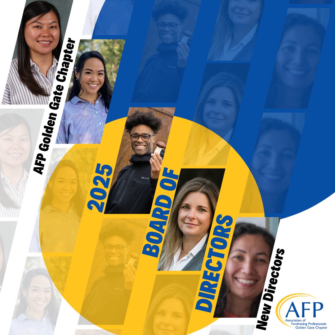 GoldenGateAFP's tweet image. We are thrilled to announce five new members to the Golden Gate Board of Directors for 2025: Huong Cheng, Patricia Dalao, Justin Evans, Sari McConnell, and Marisa Melo! Learn more about our 2025 Board at loom.ly/v5iRf7c

#GoldenGate #AFPGoldenGate #Board #Nonprofit #2025