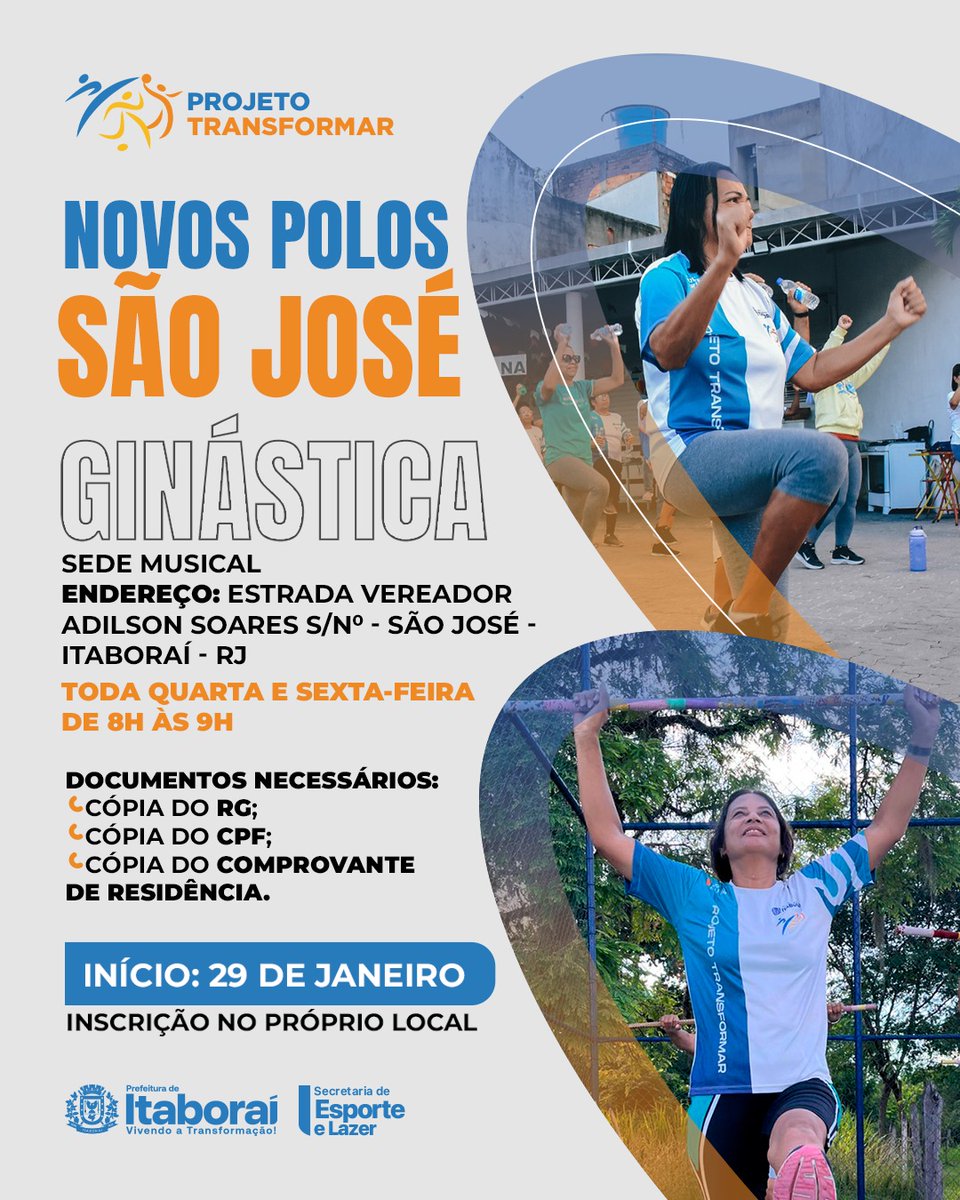 PrefdeItaborai's tweet photo. E também para São José, onde serão oferecidas aulas de ginástica e futsal, toda quarta e sexta. 

Esperamos você para se exercitar. Esporte é vida! ❤️ https://t.co/WKXUXOzMyo
