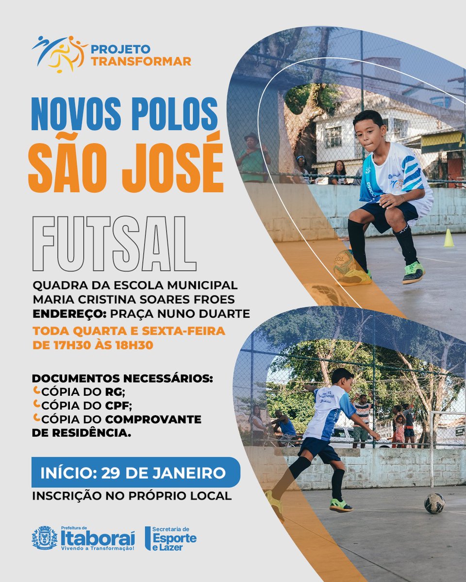 PrefdeItaborai's tweet photo. E também para São José, onde serão oferecidas aulas de ginástica e futsal, toda quarta e sexta. 

Esperamos você para se exercitar. Esporte é vida! ❤️ https://t.co/WKXUXOzMyo