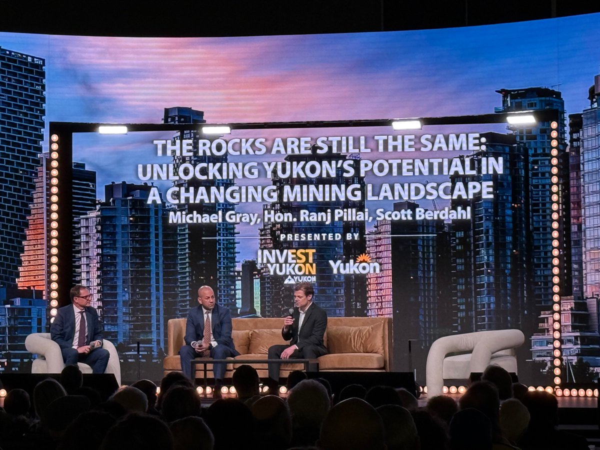 Packed house at #VRIC2025  for the Yukon panel featuring Hon. Ranj Pillai, Premier of Yukon, Scott Berdahl (Snowline Gold), and Michael Gray (Agentis Capital). 🚀 Insightful discussion on Yukon’s mining potential. Huge thanks to VRIC for showcasing the North’s bright future!