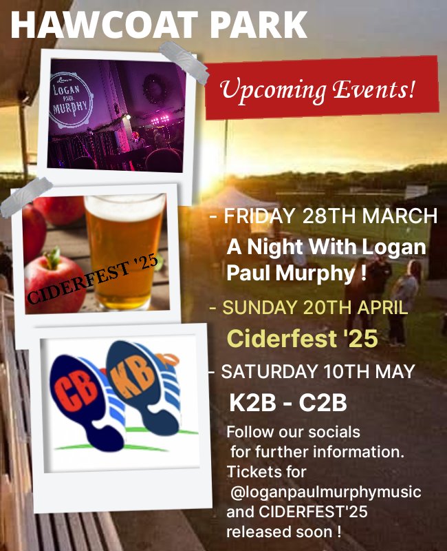3 big events coming up - tickets for A Night With <a href="/LoganPaulMurphy/">Logan Paul Murphy</a> and 
#CIDERFEST25 released soon ! Keep an eye on our socials for more info !