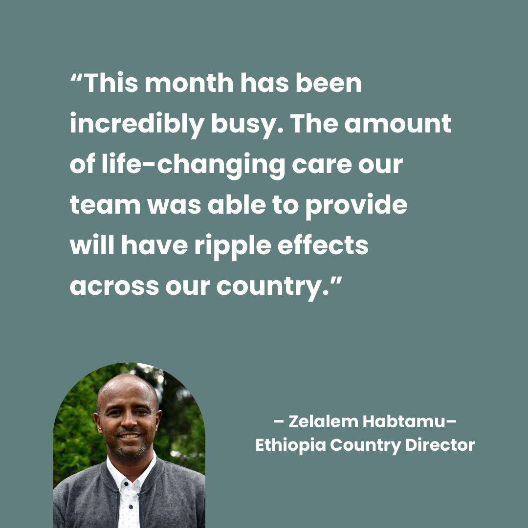 What a month! Cure Blindness Project and partners performed a record number of sight-restoring surgeries in November. In Ethiopia, teams restored sight to over 12,000 people in multiple outreaches during the 30-day period.