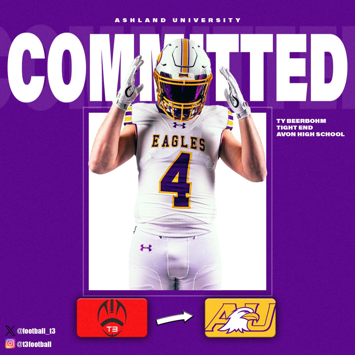T3 Football (@football_t3) on Twitter photo Congrats to T3 Football Athlete, Ty Beerbohm <a href="/ty_beerbohm/">Ty Beerbohm</a> , TE from Avon HS on his commitment to Ashland University ! <a href="/aueaglesftball/">Eagles football</a> <a href="/avoneagles/">avoneagles</a> <a href="/T3Performance1/">T3 Performance Campus</a> <a href="/DaleRodick/">Dale Rodick II</a> <a href="/AGEDITS32/">AG Edits</a> #T3Football Congrats to T3 Football Athlete, Ty Beerbohm <a href="/ty_beerbohm/">Ty Beerbohm</a> , TE from Avon HS on his commitment to Ashland University ! <a href="/aueaglesftball/">Eagles football</a> <a href="/avoneagles/">avoneagles</a> <a href="/T3Performance1/">T3 Performance Campus</a> <a href="/DaleRodick/">Dale Rodick II</a> <a href="/AGEDITS32/">AG Edits</a> #T3Football