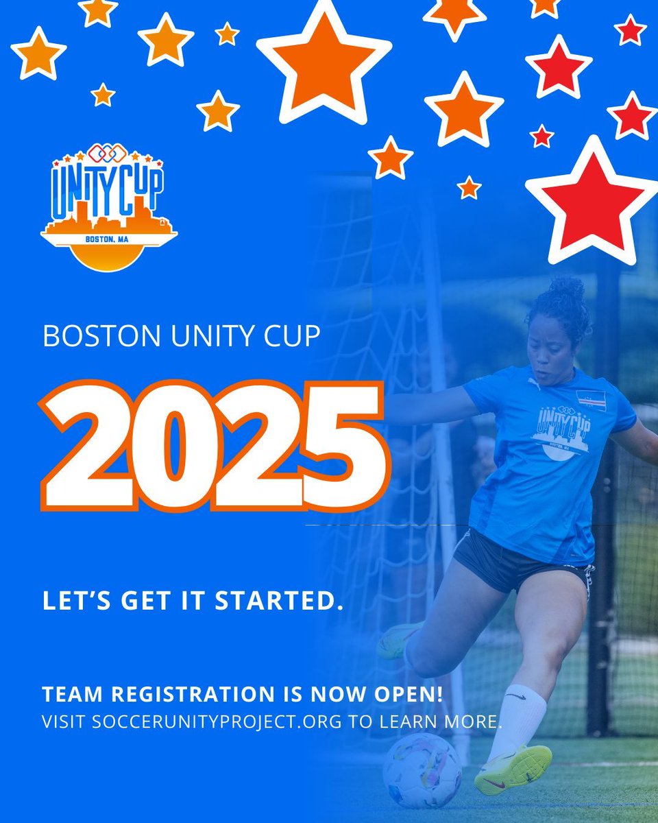 Team registration is now open for the 2025 Boston Unity Cup 🤩 

Register online: buff.ly/3kqTrKg
