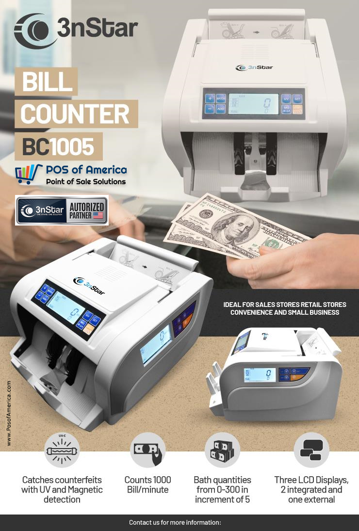 POSOFAMERICA's tweet image. 💵 Count smarter, not harder! The 3nStar Bill Counter (BC1005) delivers fast, accurate, and reliable cash handling for your business. Perfect for saving time and reducing errors. Upgrade your cash management today!  
#CashHandling #BillCounter #BusinessEfficiency