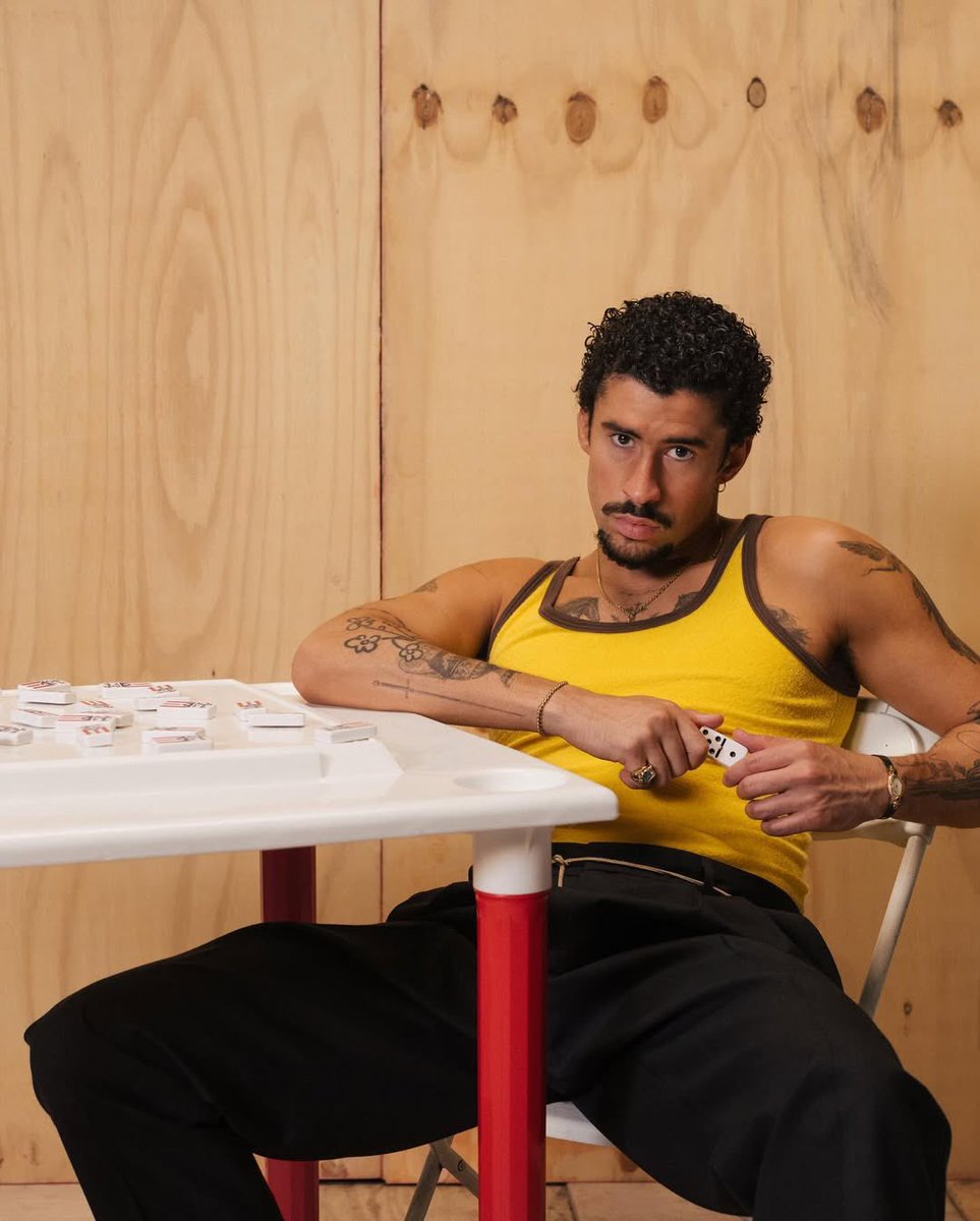 PopCrave's tweet image. Bad Bunny looks exquisite in new photos.