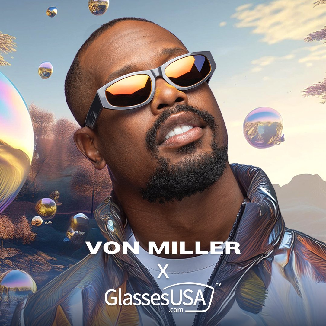 VonMiller's tweet image. A playoff mindset requires next level vision. Getting into the zone with sleek AI designed eyewear I co-created with @ GlassesUSA.com - my next drop hits mid February. Follow @GlassesUSA for the exclusive #GlassesUSA #OwnYourVision #VonMillerEyewear…