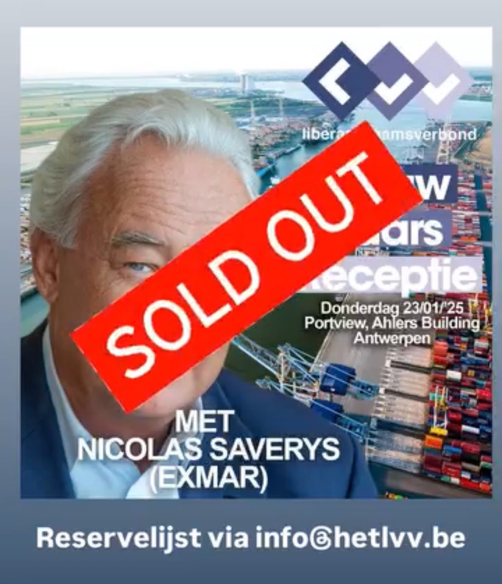 Reservelijst via info-at-hetlvv.be

Klaar voor uniek netwerkevent van lading onversneden liberalen! Still alive and kickin’ 🚀 

Start wederom mooi werkingsjaar, stay tuned! 🗽

<a href="/ThibaultViaene/">Thibault Viaene</a> <a href="/LawrenceVanhove/">Lawrence Vanhove 🗽</a> <a href="/DeBousserM/">Maarten De Bousser</a> <a href="/FBogovic/">Franc Bogovic</a> <a href="/JannaBauters/">Janna Bauters</a> <a href="/PieterJan18/">Pieter-Jan VDW</a> <a href="/MathiasAdri/">Mathias Adriaenssens</a>