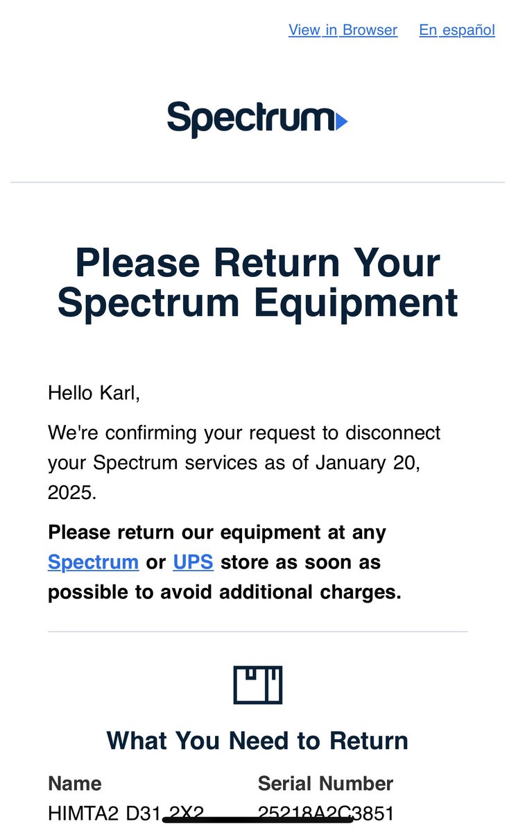 After  her house burned down Spectrum actively made it impossible for my 94-yr old mother to keep her 55-year old landline # but made sure to send plenty of demands she return her equipment <a href="/GetSpectrum/">Spectrum</a> <a href="/Spectrumsucks9/">Spectrumsucks</a>