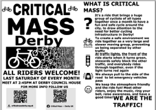 Critical Mass - Derby UK (@cyclederbymass) on Twitter photo HAPPY NEW YEAR!!! Get your dose of critical mass and join us for a steady paced ride. Invite EVERYBODY AND ANY BODY.
  📅  25/01/25 🕰️ 3PM 📍 Derby council house (Near the bus station),  remember your 🚲 lights!
p.s- Remember that its Critical mass Nottingham the following week HAPPY NEW YEAR!!! Get your dose of critical mass and join us for a steady paced ride. Invite EVERYBODY AND ANY BODY.
  📅  25/01/25 🕰️ 3PM 📍 Derby council house (Near the bus station),  remember your 🚲 lights!
p.s- Remember that its Critical mass Nottingham the following week