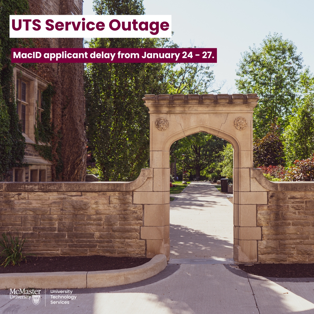 🚧 Heads Up! Service Outage Alert 🚧

🔧 What: IAM Maintenance 
🗓️ When: 4:30 pm, Fri, Jan 24 - 8:30 am, Sun, Jan 27

Impact: New student applicants &amp; employees needing MacIDs will experience delays until maintenance is complete.

Thank you for your understanding.