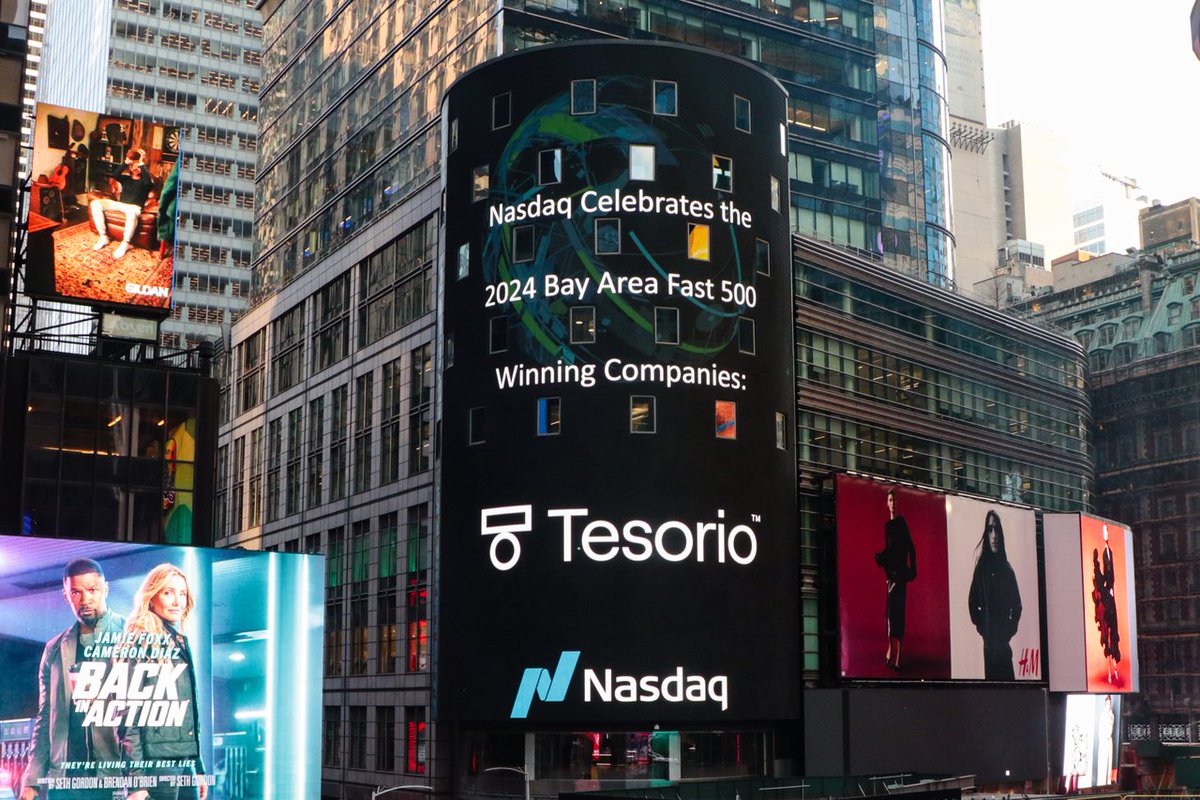 Always a thrill to see our name in lights 🤩 

Such an honor to be included in the @deloitte Fast 500 in 2024; here's to another year of moving "fast" in 2025! Thanks @nasdaq for the picture! #fast500

Learn more about the Fast 500 achievement here 👇
trytesorio.co/4gUxY4q