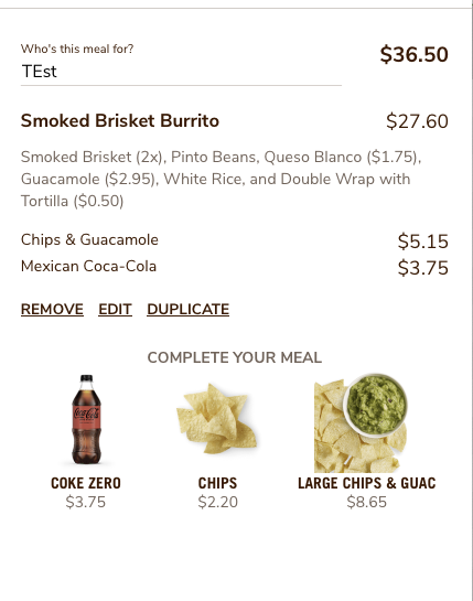 reddogsd's tweet photo. @sam_d_1995 I see that Chipotle prices vary quite a bit by region.  Here is the same order. https://t.co/1pOgl6lcTx
