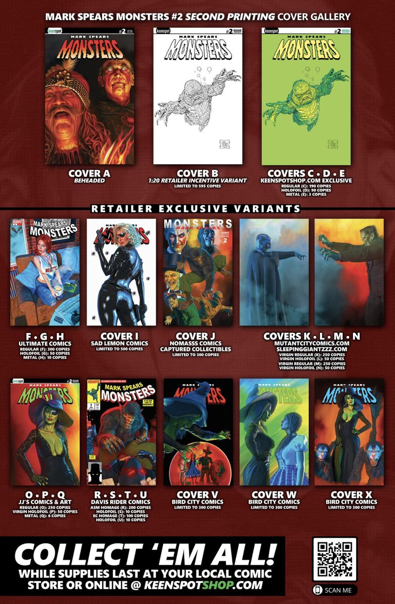 In Stores Now: MARK SPEARS MONSTERS #2 SECOND PRINTING! If you can't find it at your local comic shop, limited copies are still available at KeenspotShop.com! #NCBD