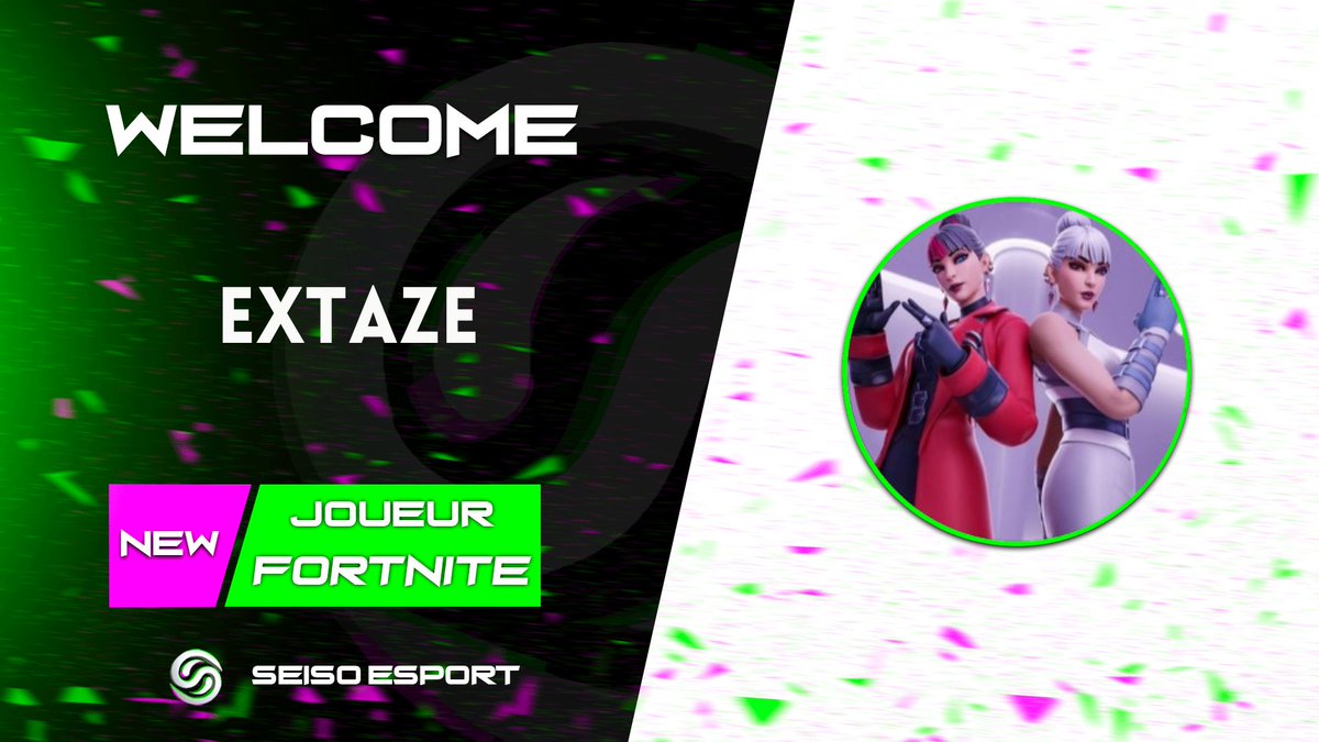 Bonsoir,

 Recrutement officiel ! Nous sommes ravis d'accueillir <a href="/Extaze19/">Seiso Extaze</a>  dans la structure en tant que joueur académique !🔥Préparez-vous à voir des performances incroyables sur Fortnite. 🏆

#welcome #seisoesport