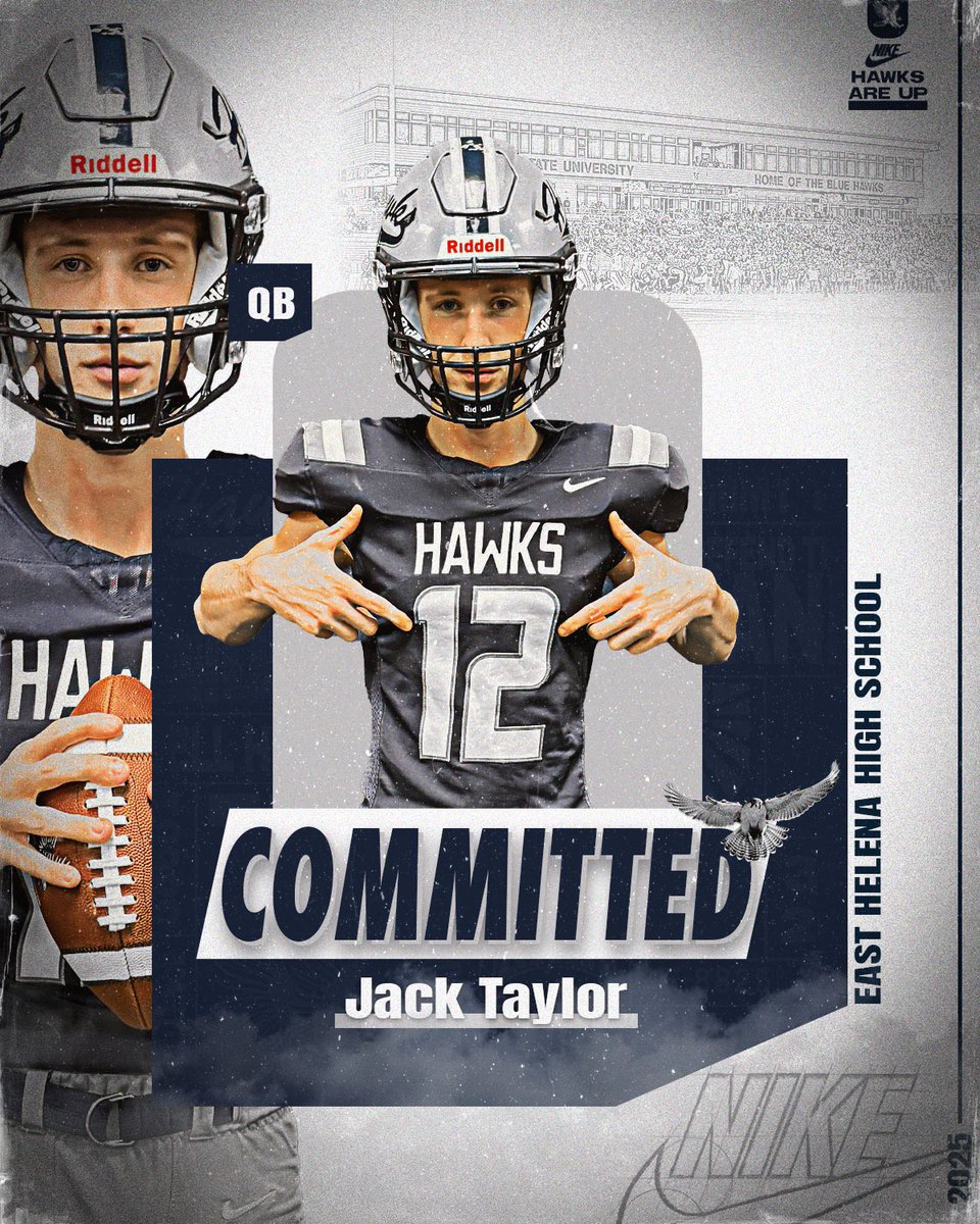 I am beyond excited and blessed to continue my football and academic career at Dickinson State University! I want to thank my family, coaches, teammates, and everyone else for their love and support on this journey! #AGTG 
Go Blue Hawks! 🦅 
<a href="/RMcCarvel/">Russell E McCarvel</a> <a href="/CoachPStanton/">Pete Stanton</a> <a href="/BlueHawkFB/">Dickinson State Football</a>